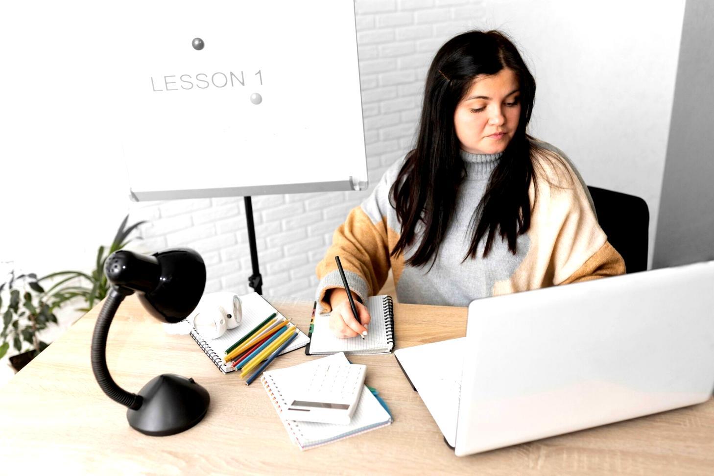 Interactive learning session with students working on responsive design principles